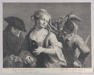 Três figuras de meio comprimento de um carnaval veneziano, 1750-1822., 1750-1822. de Niccolò Cavalli