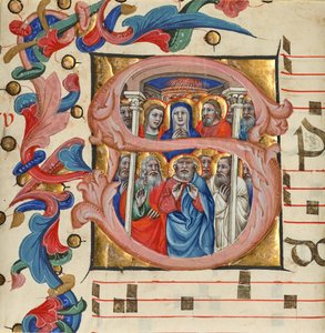 Recorte de um livro de coro de Niccolò di Giacomo da Bologna