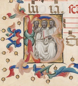 Inicial B: A Trindade de Niccolò di Giacomo da Bologna