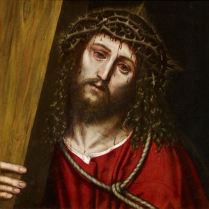 Cristo Carregando a Cruz - Frangipane, Niccolo (ativo 1563-1597) - 1574 - Óleo sobre tela - 40,5x40,5 - Museo Carmen Thyssen, Málaga