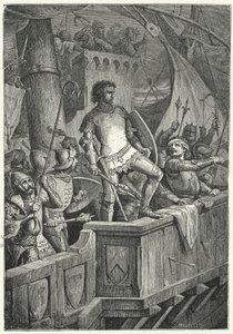Cruzados atacando Constantinopla na Quarta Cruzada de Niccolo Sanesi