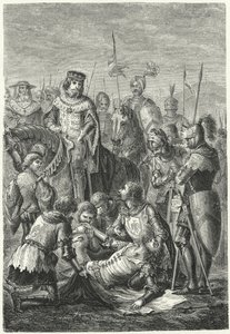 A morte de Manfred da Sicília na Batalha de Benevento de Niccolo Sanesi
