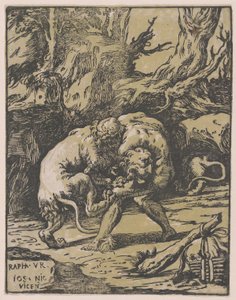 Hércules e o Leão da Nemeia, 1540-50., 1540-50. de Niccolo Vicentino