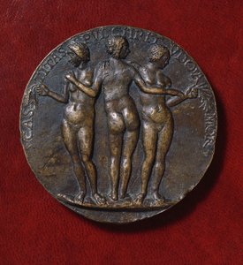 Medalha que representa as Três Graças (bronze) de Niccolo di Giovanni Fiorentino