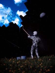 Astronauta a pintar o céu de Nicebleed