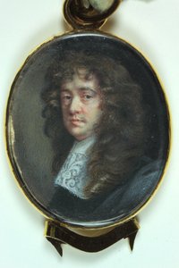 Sir Peter Lely (aguarela em marfim) de Nicholas (attr.to) Dixon