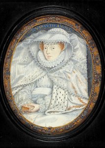 A Lady Traditionally Identified As Mary Queen Of Scots (aguarela em velino) de Nicholas Hilliard