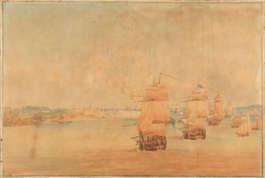 Pocock, The English fleet passing up the Sound 28 de março de 1801 de Nicholas Pocock