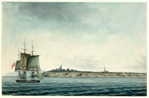 Navio HM de sexta categoria a navegar ao largo da costa inglesa de Nicholas Pocock