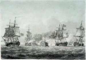 A Batalha de Camperdown (Mar do Norte) de Nicholas Pocock