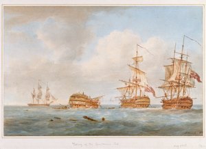 A captura do "Guillaume Tell", 31 de março de 1800 de Nicholas Pocock