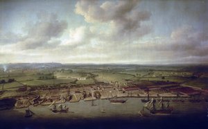 As docas e os cais de Woolwich (Inglaterra), o estaleiro dos edifícios reais desde o século XVI de Nicholas Pocock