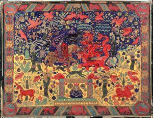Batalha com o dragão, 1912 de Nicholas Roerich