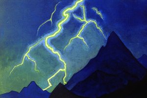 Chamado do Céu, Relâmpago, c.1935-36 de Nicholas Roerich