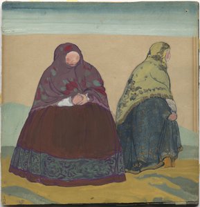 Figurino da ópera de Rimsky-Korsakov "O conto do czar Saltan", 1919 de Nicholas Roerich