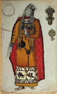Figurino para "Tristan e Isolde" de Wagner, 1912 de Nicholas Roerich