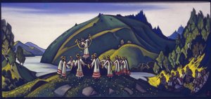 Decoração para o balé "O Rito da Primavera", de Igor Stravinsky, 1945 de Nicholas Roerich