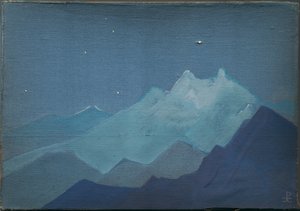 Himalaia, montanhas enluaradas, esboço, 1933