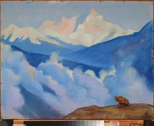 Himalaia (Tibete). Obra de Nicholas Roerich (1874-1947), têmpera sobre papelão de Nicholas Roerich