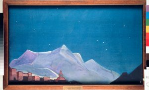 O Mosteiro Real de Hemis, Tibete (Budismo) Pintura de Nicolas (Nicholas) Roerich (1874-1947), tempera sobre tela de Nicholas Roerich