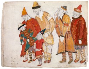 Povos. Figurino da ópera Prince Igor de A. Borodin, 1914 de Nikolai Konstantinowitsch Roerich