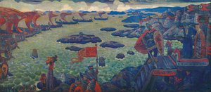 Pronto para a campanha O mar de Varangian, 1910 de Nikolai Konstantinowitsch Roerich