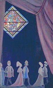 Esboço para a ópera de Richard Wagner "Tristan and Isolde", década de 1910 de Nicholas Roerich