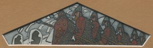 Esboço para a decoração triangular mais à direita do friso da majólica "Northern Life", 1905 de Nicholas Roerich