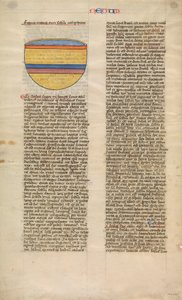 Mar de Bronze, uma das seis folhas ilustradas da Postilla Litteralis..., ca. 1360-1380. de Nicholas of Lyra