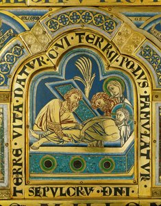 Sepultura de Cristo ... (esmalte sobre cobre dourado) de Nicholas of Verdun