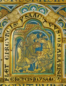 A circuncisão de Isaac ... (esmalte sobre cobre dourado) de Nicholas of Verdun