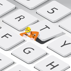 O limpador de teclado, 2023 (digital) de Nick Diggory
