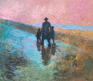 Passeio ao amanhecer, 2022-23 (óleo sobre tábua)