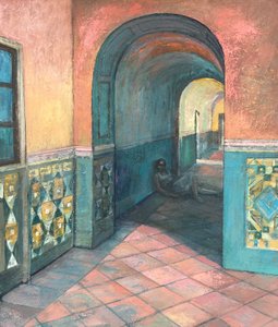 Corredor de Granada, 2018-23 (óleo sobre cartão) de Nick Williams