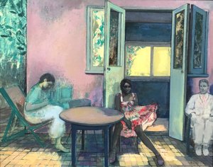 Choque de conchas, 2016-23 (óleo sobre tábua)