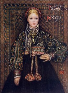 Noruega: Um camponês de Saetersdalen (cor litho) de Nico Jungman