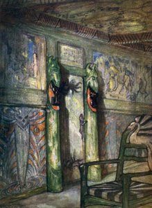 Noruega: Quarto de Munthe em Holmencollen (cor litho) de Nico Jungman