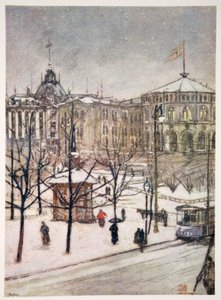 As Casas do Parlamento (Strorthing), Christiania, 1905 de Nico Jungman