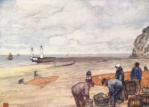 Pescadores em Fecamp (litografia a cores)