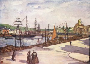 Porto de Fecamp (litografia a cores)