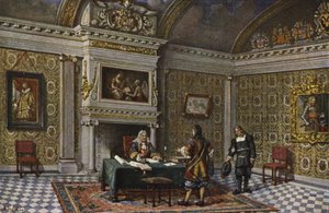 Interior, de, a, Rijnlandisch, Huis, Leyden, países baixos
