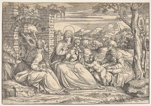 A Sagrada Família com os santos Isabel e João, ca. 1550.