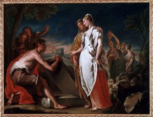 Encontro de Jacob e Raquel (óleo sobre tela de Nicolò Grassi