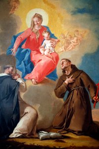 A Galeria Nacional. Nossa Senhora do Rosário com São Domingos e São Francisco de Assis. Nicola Grassi. Século XVIII. Ljubljana. Eslovênia. de Nicolò Grassi