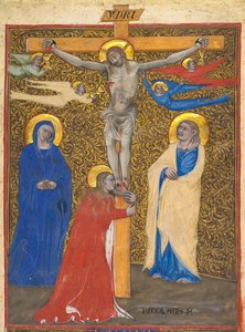 Folha Única de um Missal: A Crucificação, c. 1390. de Nicolò da Bologna