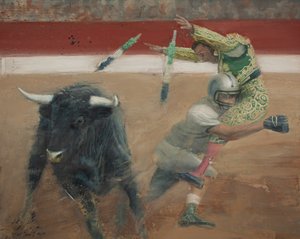 Corrida I, 2016 (óleo sobre tela) de Nicola Pucci