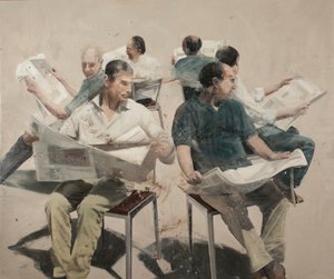Leitura diária, 2019 (óleo sobre tela) de Nicola Pucci