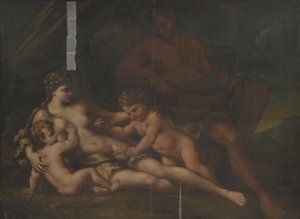 Adão e Eva com Caim e Abel de Nicola Vaccaro