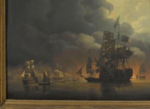 A Frota Anglo-Holandesa sob o comando de Lord Exmouth e do Vice-Almirante Jonkheer Theodorus Frederik van Capellen, 27 de Agosto de 1816, a lançar os bastiões argelinos
Quatro Episódios durante a Presença da Frota Anglo-Holandesa na Baía de Argel, 26 a 27