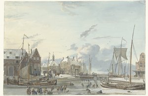 Vista de Inverno de Harlingen